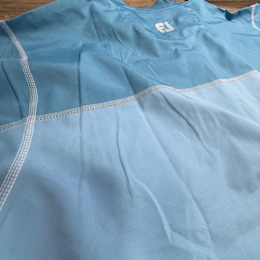 FootJoy FJ Mens Blue Quarter Zip Golf Pullover Lightweight Jacket Large